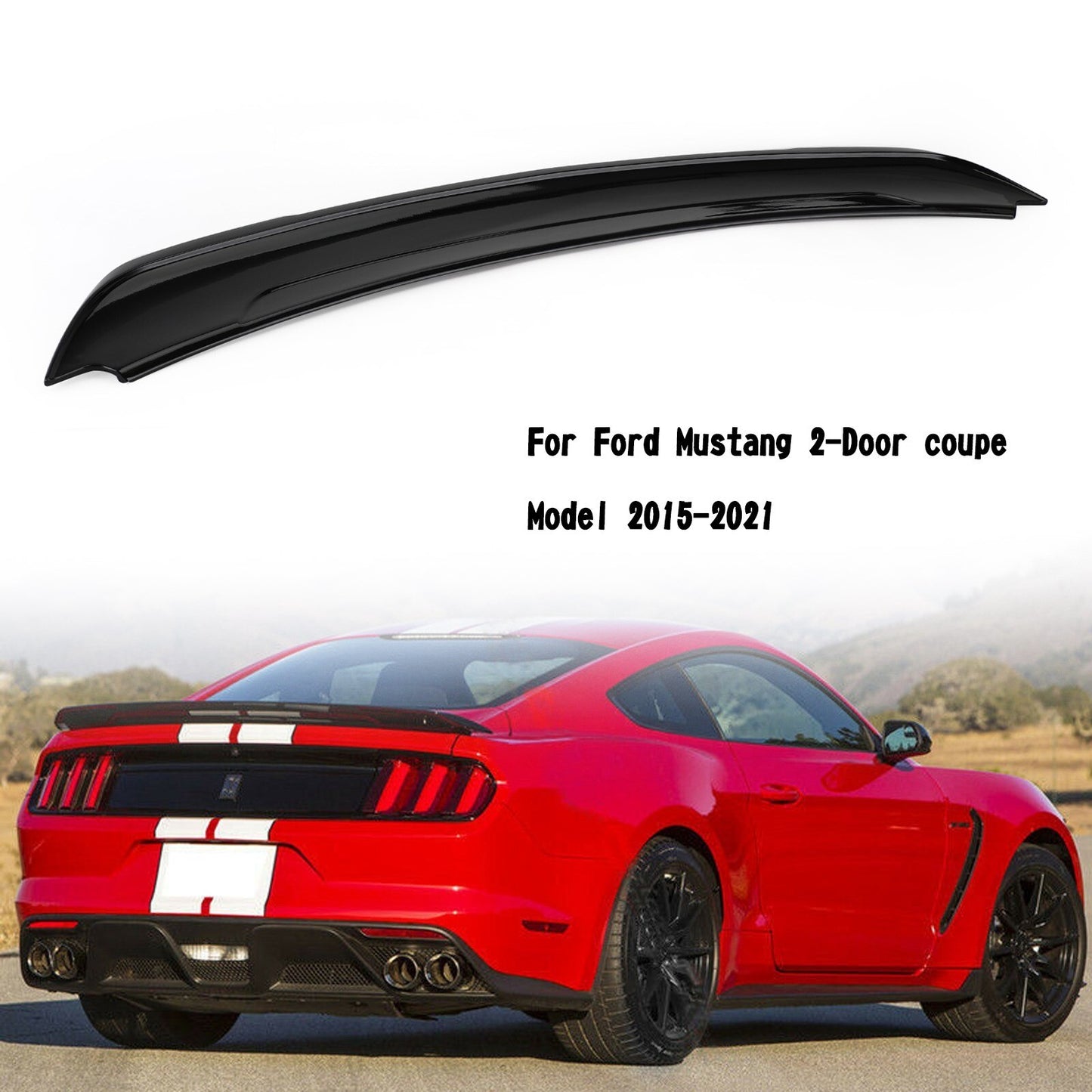 2015-2022 Gloss Black GT350 Track Pack style Wing