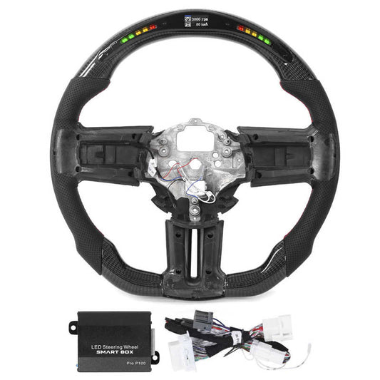 2010-2015 Ford Mustang Carbon Steering Wheel (With LED Shift Lights)